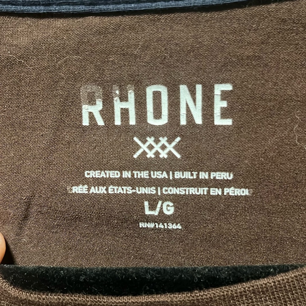 RHONE Origin Short Sleeve Tee, Classic Fit, Brown, Size L - Picture 5 of 12